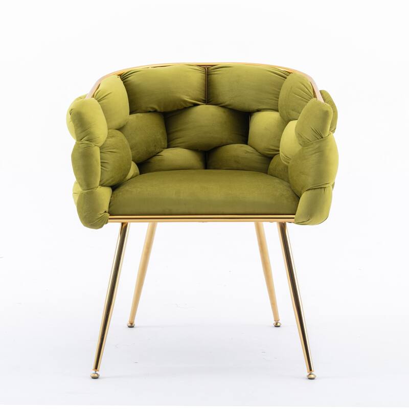 Shubert Glam Velvet Woven Accent Chair by GDFStudio - 28.70"L x22.20"W x 29.50"H