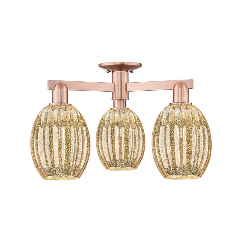 Innovations Lighting Downtown Urban - Preston - 3 Light 24" Bulb Shade Semi-Flush Mount