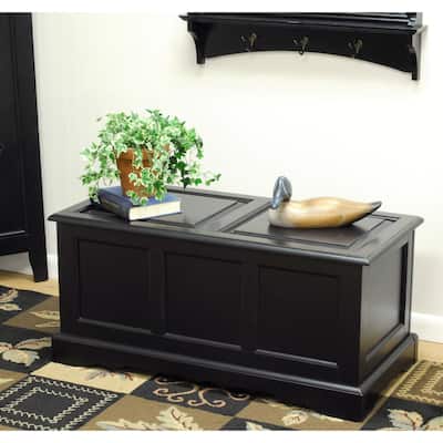 Solid Wooden Storage Chest - 39" - Black