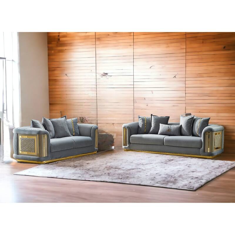 Luresta 2 Pieces Living Room Sets 1 Sofa 1 Love seat - Lıght Grey