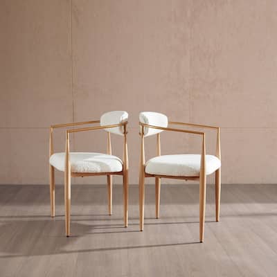 Morden Fort Modern Boucle Dining Chairs Armchair Set of 2