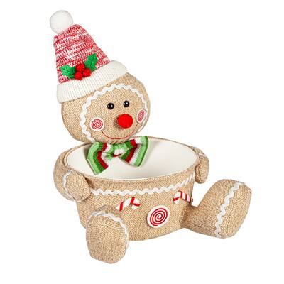 11" Fabric Gingerbread Man Bowl