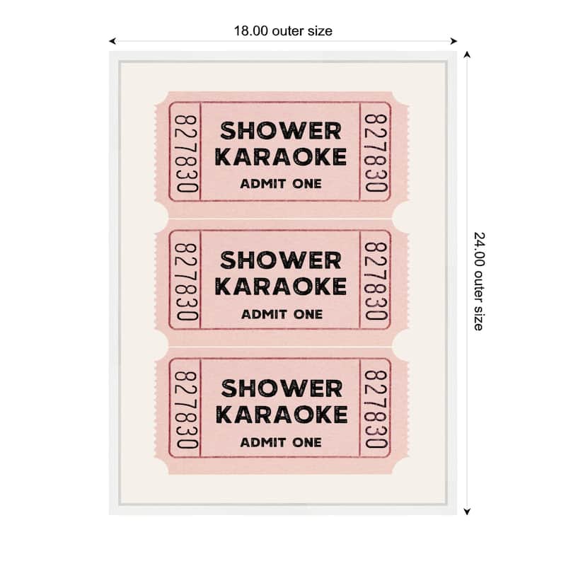 Kate and Laurel Shower Karaoke Tickets by Megan Ryan Framed Canvas Wall Art Print