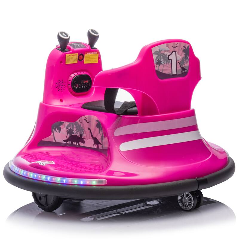 12V Kids Ride On Bumper car W/Parents control,Rotate 360 degrees,Two-handed switch for direction control For kids of 2-5
