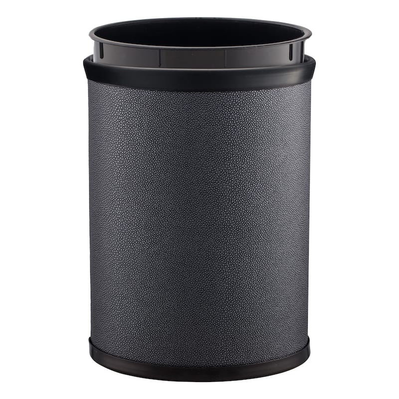 COSMOPOLITAN 13qt Shagreen-Textured Oval Wastebasket with Liner - N/A