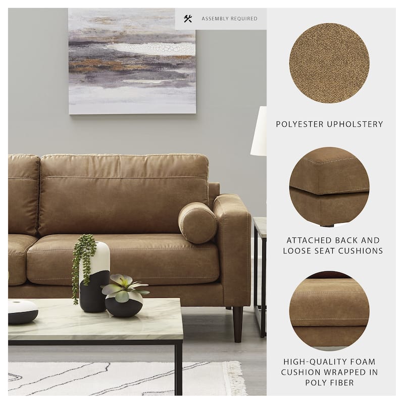 Signature Design by Ashley Telora Caramel Sofa - 85"W x 35"D x 35"H