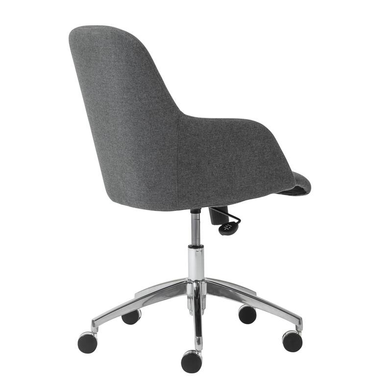 Dark Gray and Silver Aluminum and Fabric Adjustable Swivel Rolling Conference Office Chair - 25.79' X '39.97' X '25.2