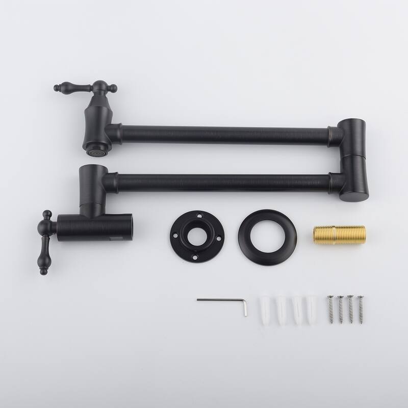 METAL Wall Mount Pot Filler Faucet in Matte Black