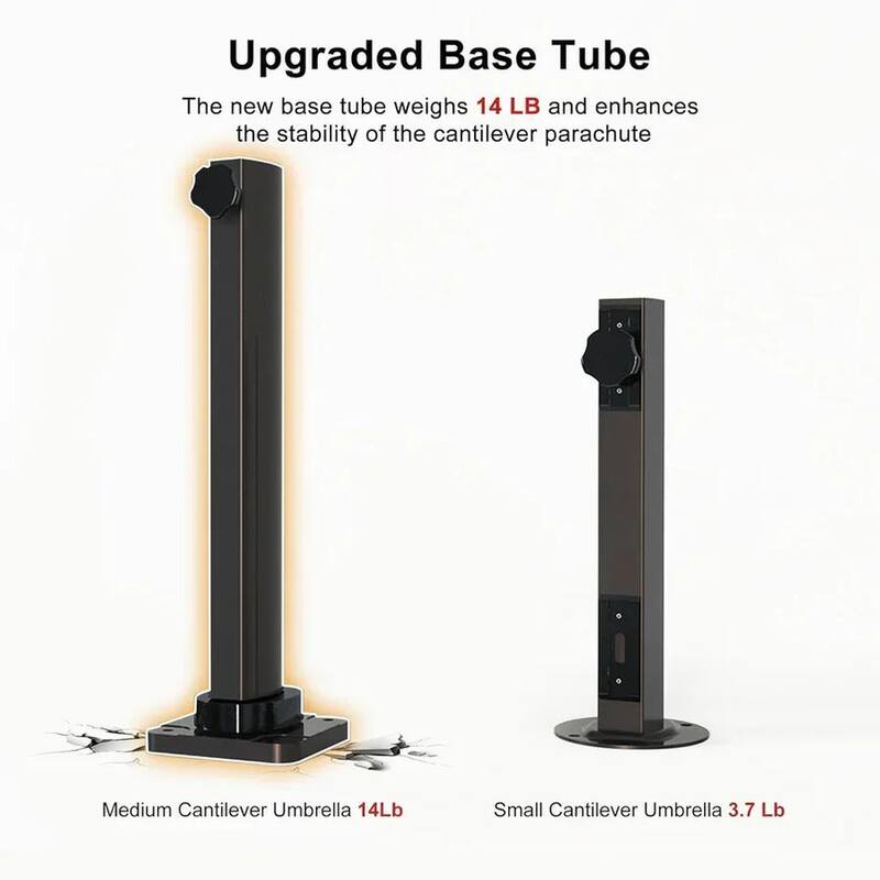 PURPLE LEAF 10 x 12ft Outdoor Patio Rectangle Large Cantilever Umbrella with Base