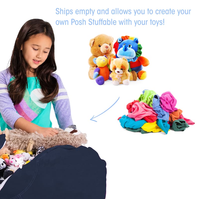 Kids' Stuffed Animal Storage Bean Bag Chair Cover or Toy Organizer