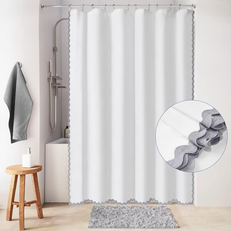 Scalloped Fabric Shower Curtain