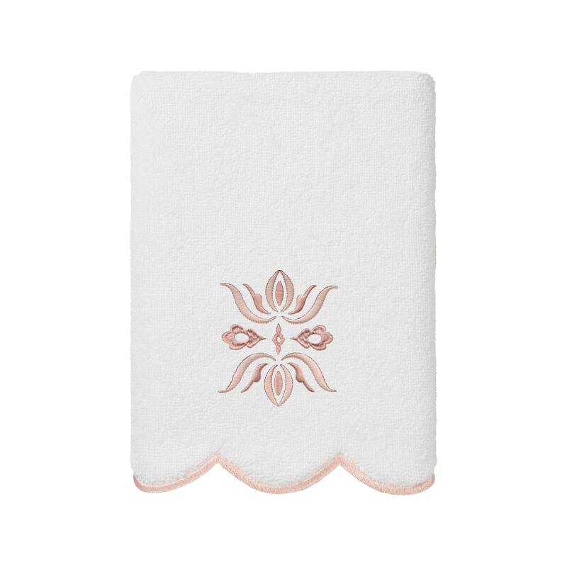 Authentic Hotel and Spa 100% Turkish Cotton FLOWER CREST Scallop Towel Collection