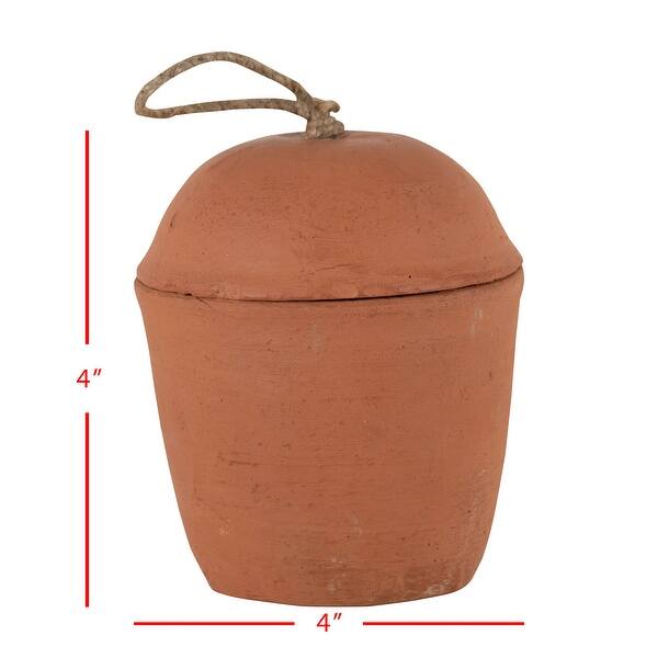 Foreside Box Foreside Home & Garden Natural Lidded Terracotta Decorative Storage ...
