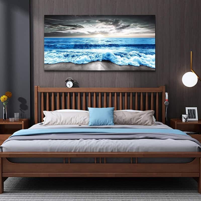 Blue Beach Sun Ocean Landscape Canvas Prints Wall Paintings