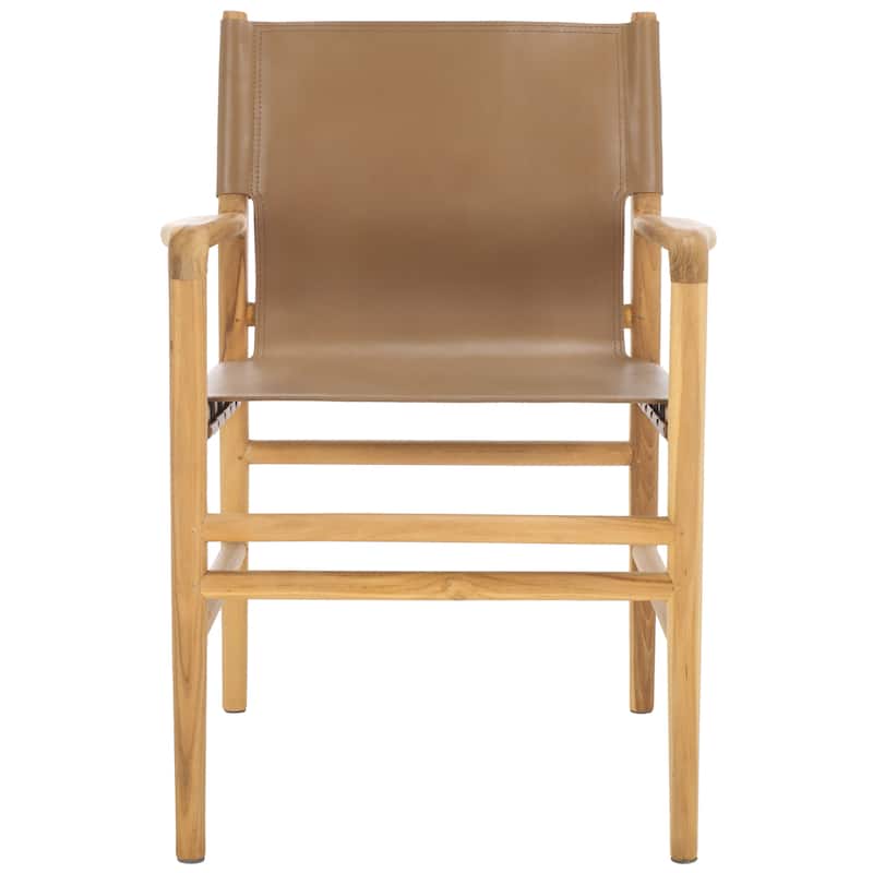 SAFAVIEH Couture Cassaphina Solid Wood Arm Chair, Fully Assembled - 22"W x 23"D x 34"H