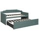 preview thumbnail 15 of 13, Pine Wood+MDF+Linen Twin Size Upholstered Daybed with Trundle and Three Drawers,Clean Silhouette