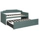 preview thumbnail 16 of 14, Twin Size Upholstered Daybed with Trundle and Three Drawers, Wood Slat Support Sofa Bed for Kids Adults Bedroom Furniture