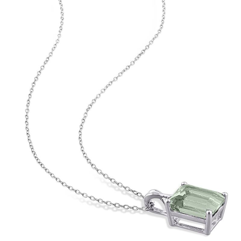 Miadora 11 4/5 TGW Green Quartz and White Topaz Twisted Necklace and Earrings Set in Sterling Silver