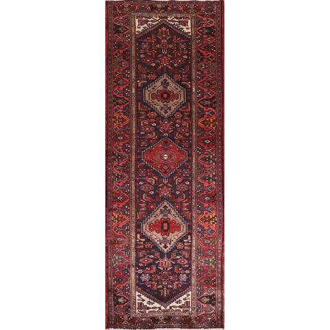 Geometric Malayer Persian Hallway Runner Rug Hand-knotted Wool Carpet - 3'6" x 10'5"