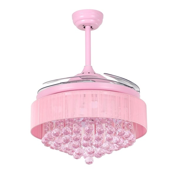 Shop Foldable 42 Inch Pink Crystal Led Ceiling Fan