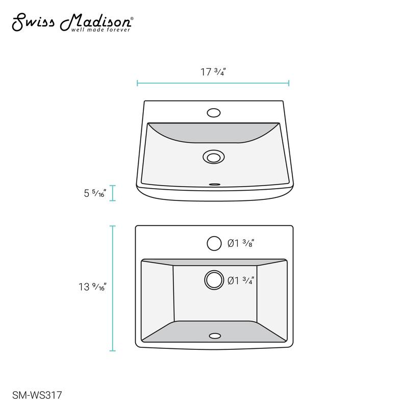 Sublime Compact Ceramic Wall Hung Sink