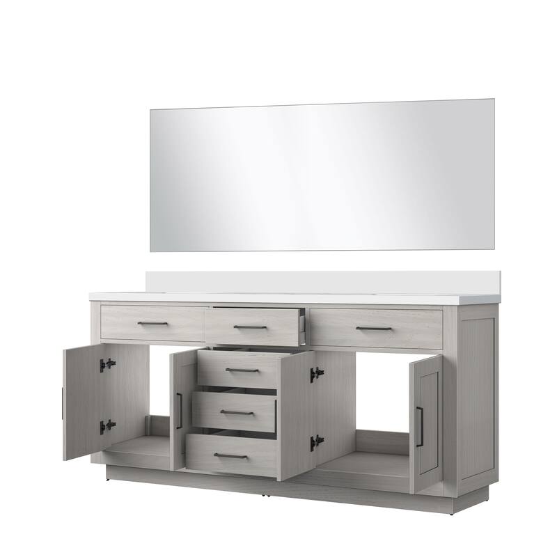 Abbey Bath Vanity with Cultured Marble Top, Sink and Mirror