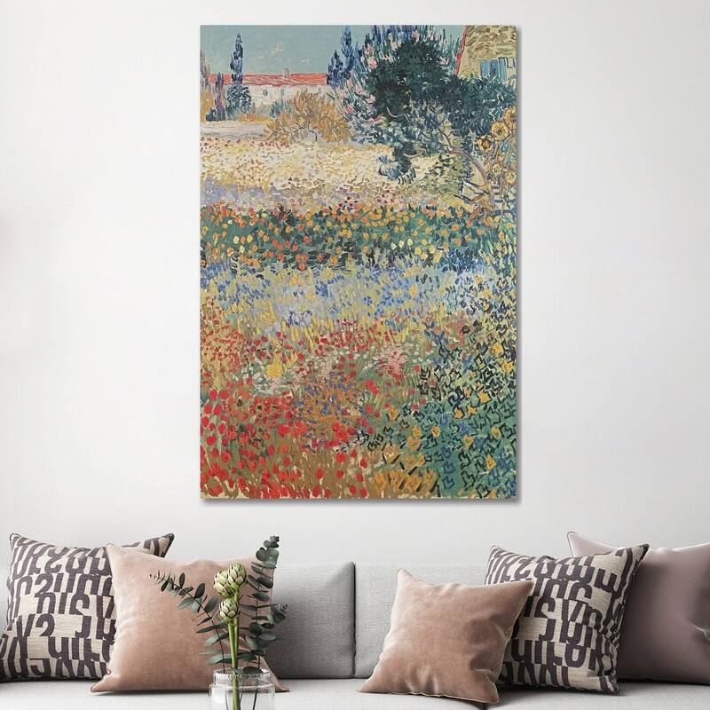 iCanvas "Garden in Bloom, Arles, July 1888 " by Vincent van Gogh Canvas Print