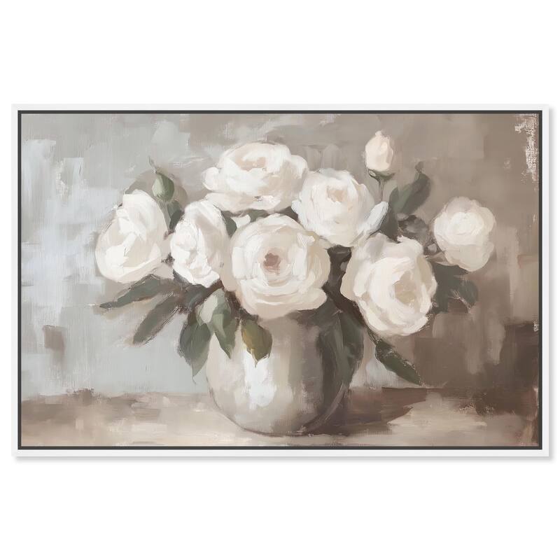 Creamy Cascade Cluster II Canvas by Art Remedy - 45" x 30" - White