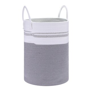Woven Storage Bin with Handles, Shelf Closet Storage Basket Organizer Bin for Blankets, Clothes, Shoes in Living Room Home Decor