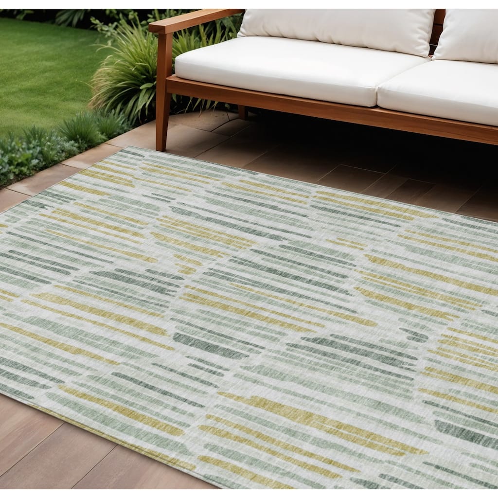 HomeRoots Abstract Transitional Rectangle Outdoor Rug