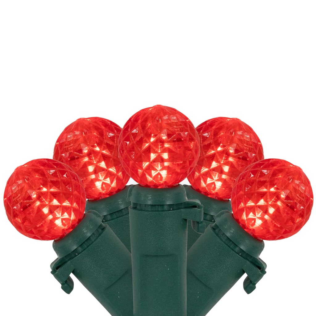 LED G12 Berry Christmas Lights - Red - 16' Green Wire - 50 ct
