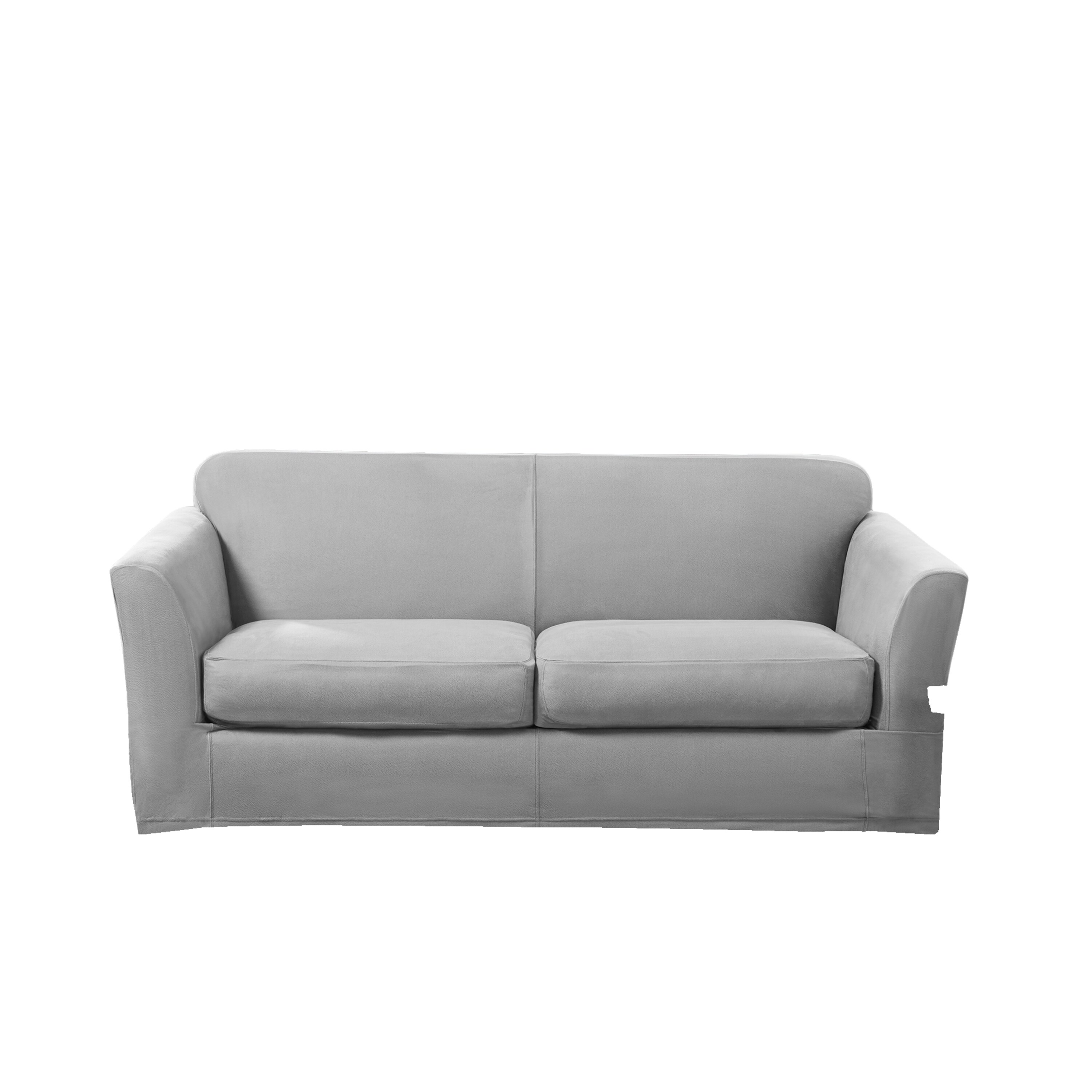 SureFit Ultimate Stretch Leather 3 Piece Loveseat Slipcover On