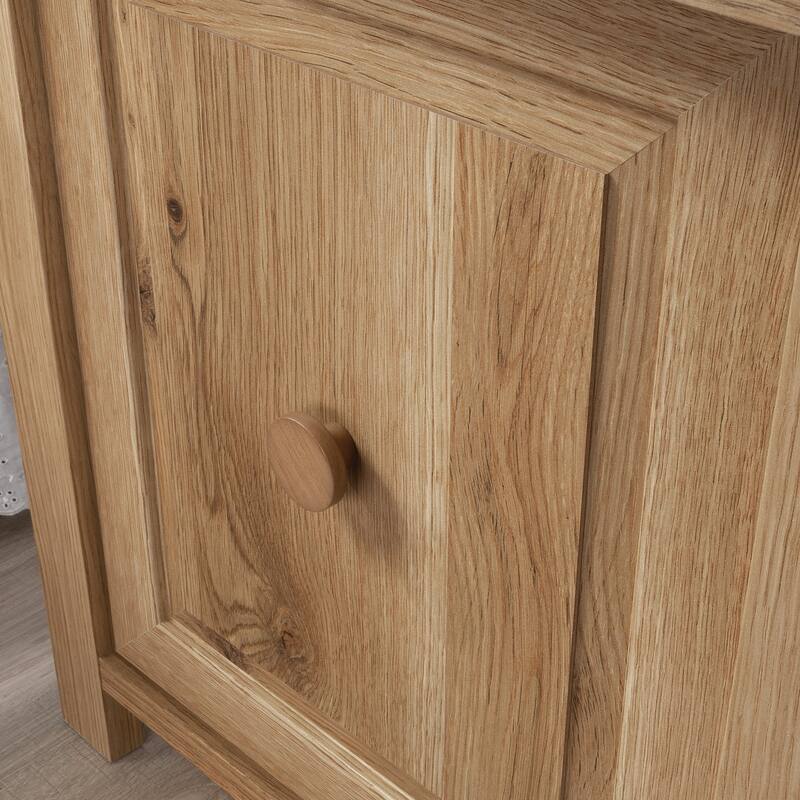 Wood Nightstand with File Drawer, Brown