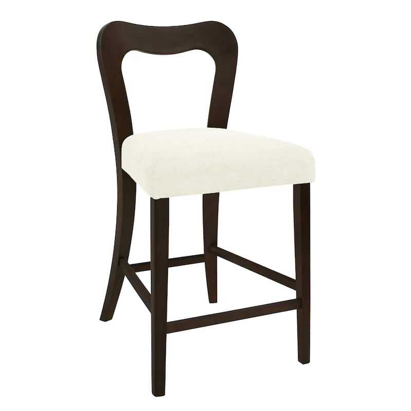 Counter Height Chair Side Dining Chair Set of 2 - Beige,Dark Brown