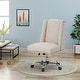 preview thumbnail 1 of 8, Home Office Chair with Wheels, Adjustable Height Cotton Dressing Stool, Ergonomic 360° Armless Rotating Work Chair - N/A Wheat