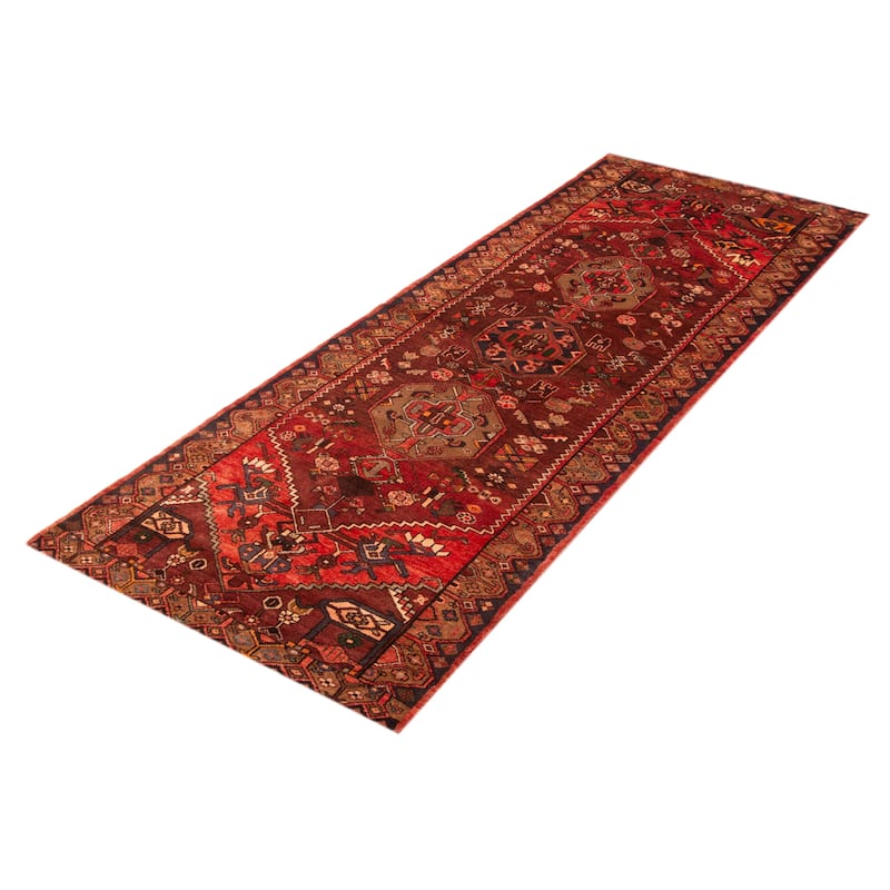 ECARPETGALLERY Hand-knotted Anadol Red Wool Rug - 3'5 x 9'7