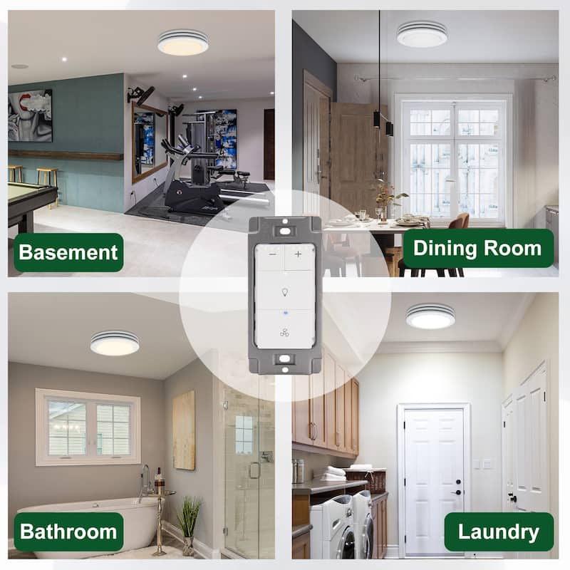 Single Pole Dimmer Switch for Led Light and Bathroom Fan