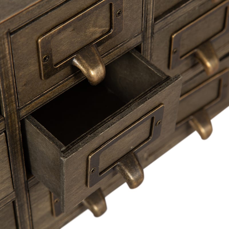 Kate and Laurel Apothecary Wood Desk Drawer Set, 9 Drawers