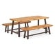 preview thumbnail 16 of 19, Carlisle Acacia Outdoor 3-piece Dining Set by Christopher Knight Home