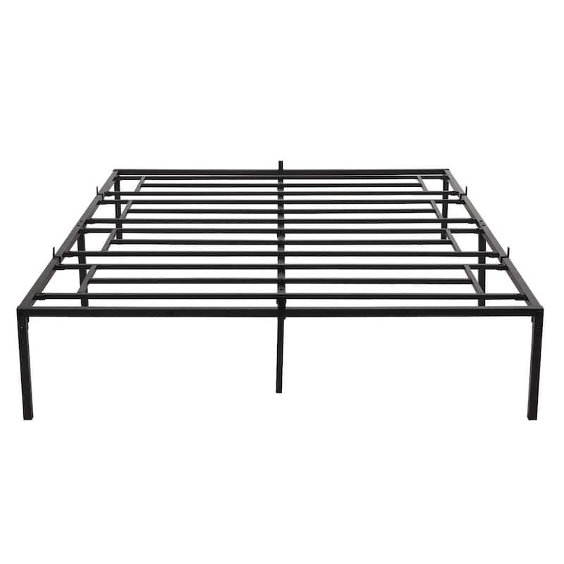 Metal Bed Frame Platform Steel Slat Support Queen Size Bed Bath