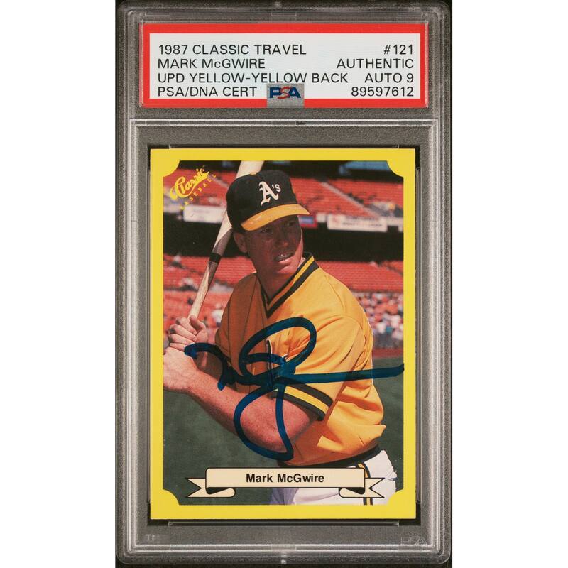 Mark McGwire 1987 Classic Travel Yellow Back Rookie Card #121 Auto PSA 9 9597612 - 8'6" x 11'6"