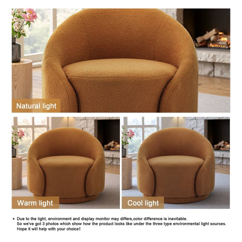 Modern Upholstered Swivel Barrel Chair Accent Lounge Chair