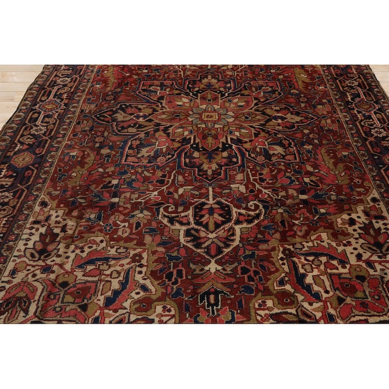 Hand Knotted Heriz Rust Persian Wool Traditional Oriental Area Rug - 8' 3'' x 11' 3''