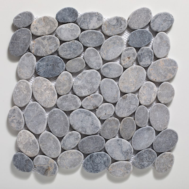Coin Marble 11 in. x 11 in. Marble Mesh-Mounted Mosaic Wall and Floor Tile