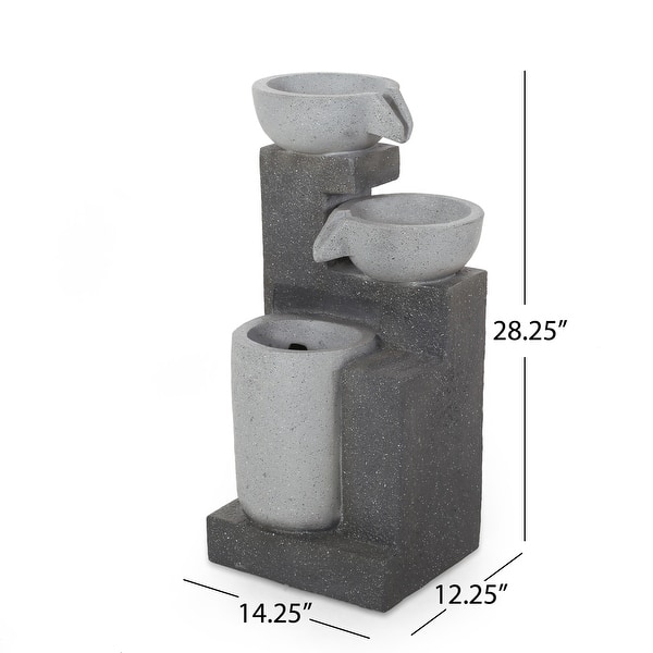 Catoosa Outdoor Modern 3 Tier Fountain by Christopher Knight Home