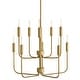 preview thumbnail 12 of 10, Lark 83636 Austen 10 Light 30" Wide Candle Style Chandelier Lacquered Brass