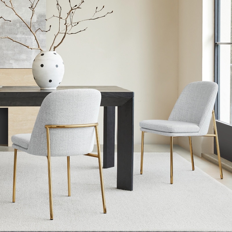 Evelyn Modern Dining Chair with Metal Legs Set of 2