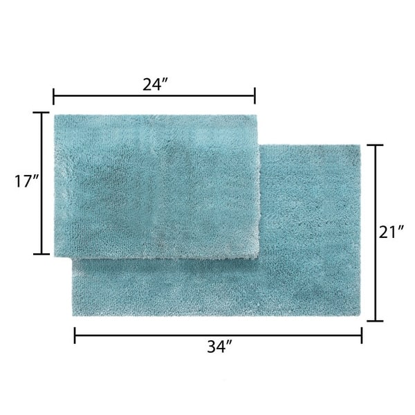 dimension image slide 3 of 5, Chesapeake Luxury Microfiber Bath Rug Set 20”X32” 23”X39”