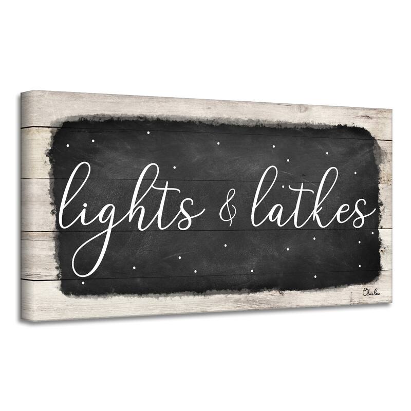Ready2HangArt 'Lights & Latkes I' Hanukkah Canvas Wall Art by Olivia Rose