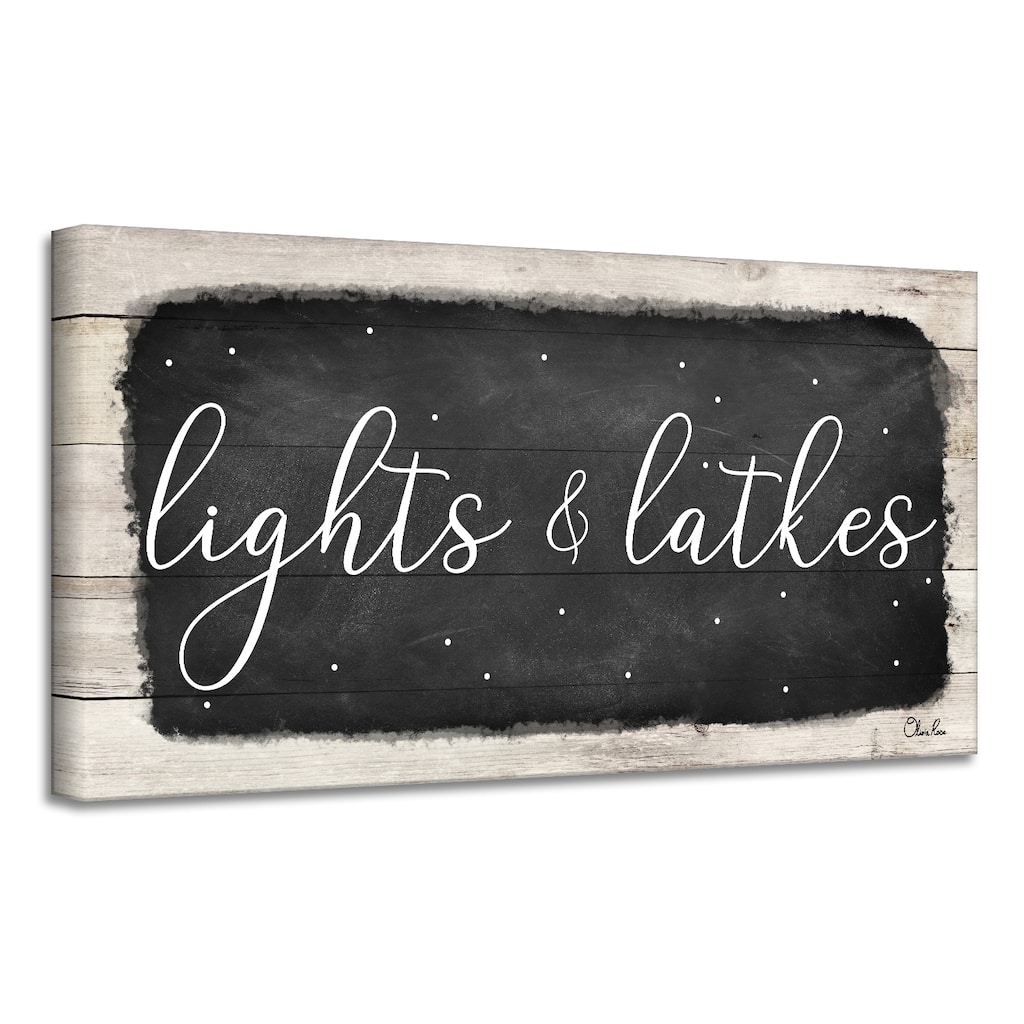 Ready2HangArt 'Lights & Latkes I' Hanukkah Canvas Wall Art by Olivia Rose